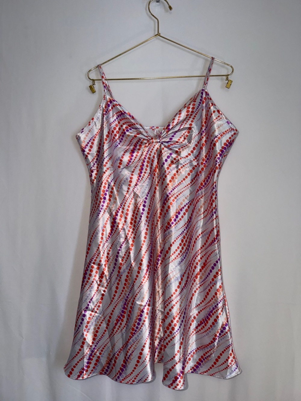 LVER Gorgeous Satin Slip in Pink, Red & Purple Dot Wave Print 💝